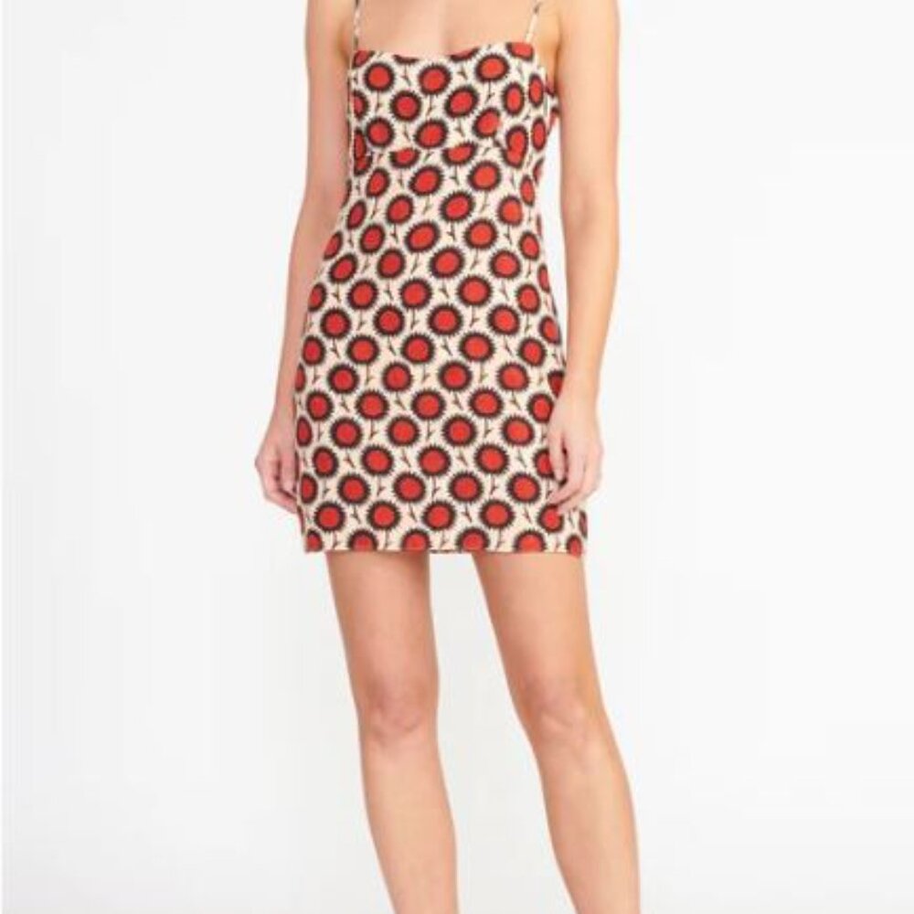 STAUD remington sunflower Spaghetti Strap Dress NWT size 14